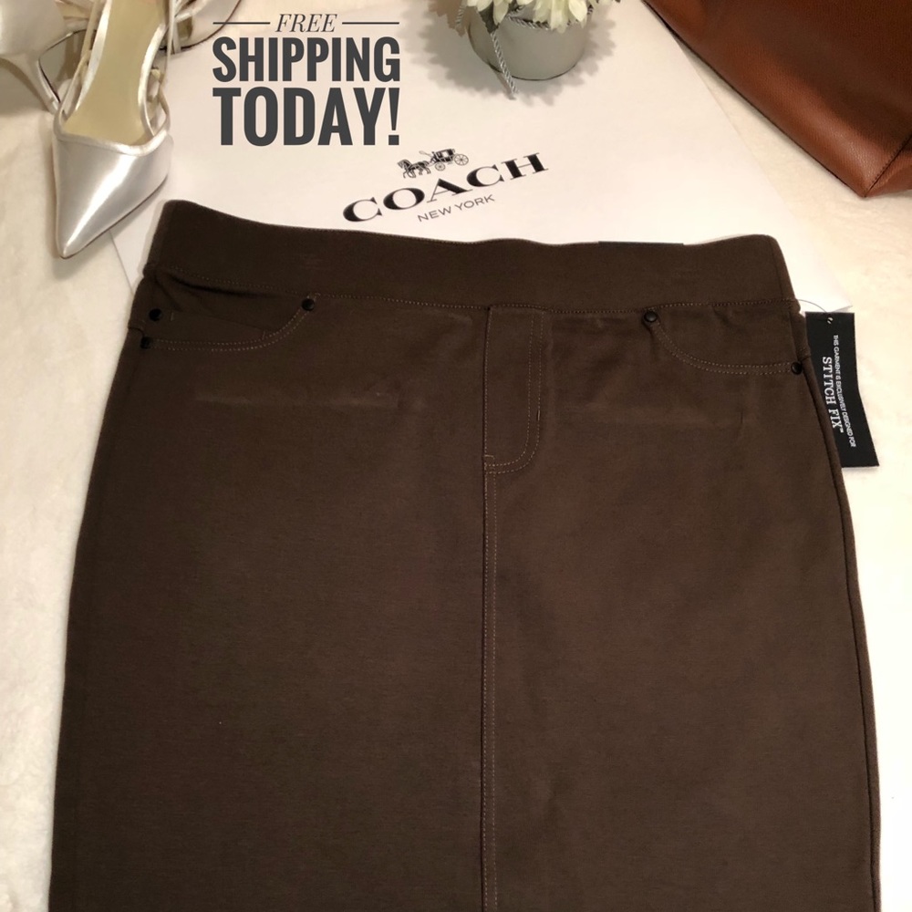 NWT-LIVERPOOL JEANS CO.  Wren Olive Skirt Sz 10